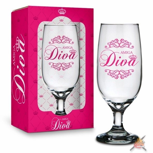 TAÇA VIDRO DECORADA 300 ML