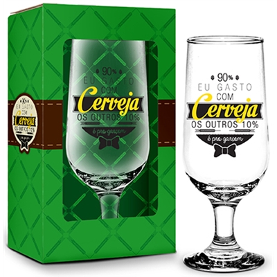 TAÇA VIDRO DECORADA 300 ML