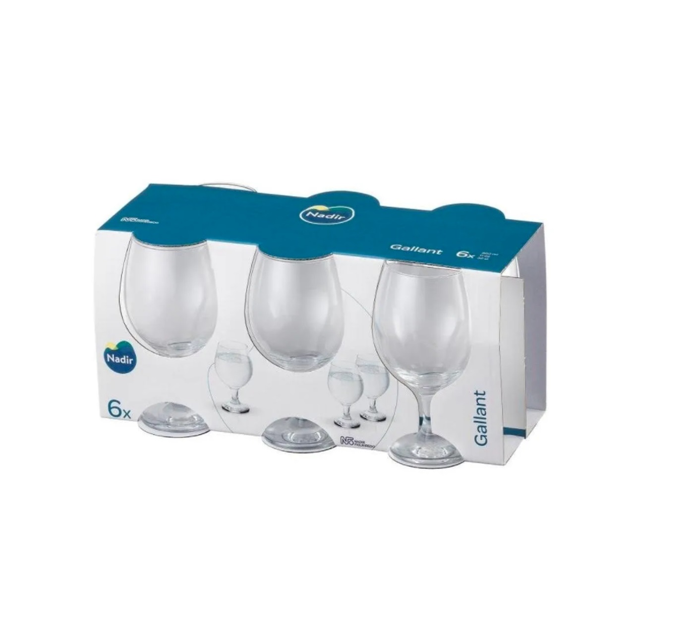 CONJUNTO TAÇA VIDRO GALLANT AGUA 6PÇS